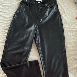 Black Faux Leather Pants